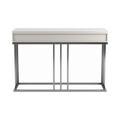 Dalya 2-drawer Rectangular Sofa Table Glossy White and Chrome