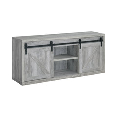 Brockton 59-inch 3-shelf Sliding Doors TV Console Grey Driftwood