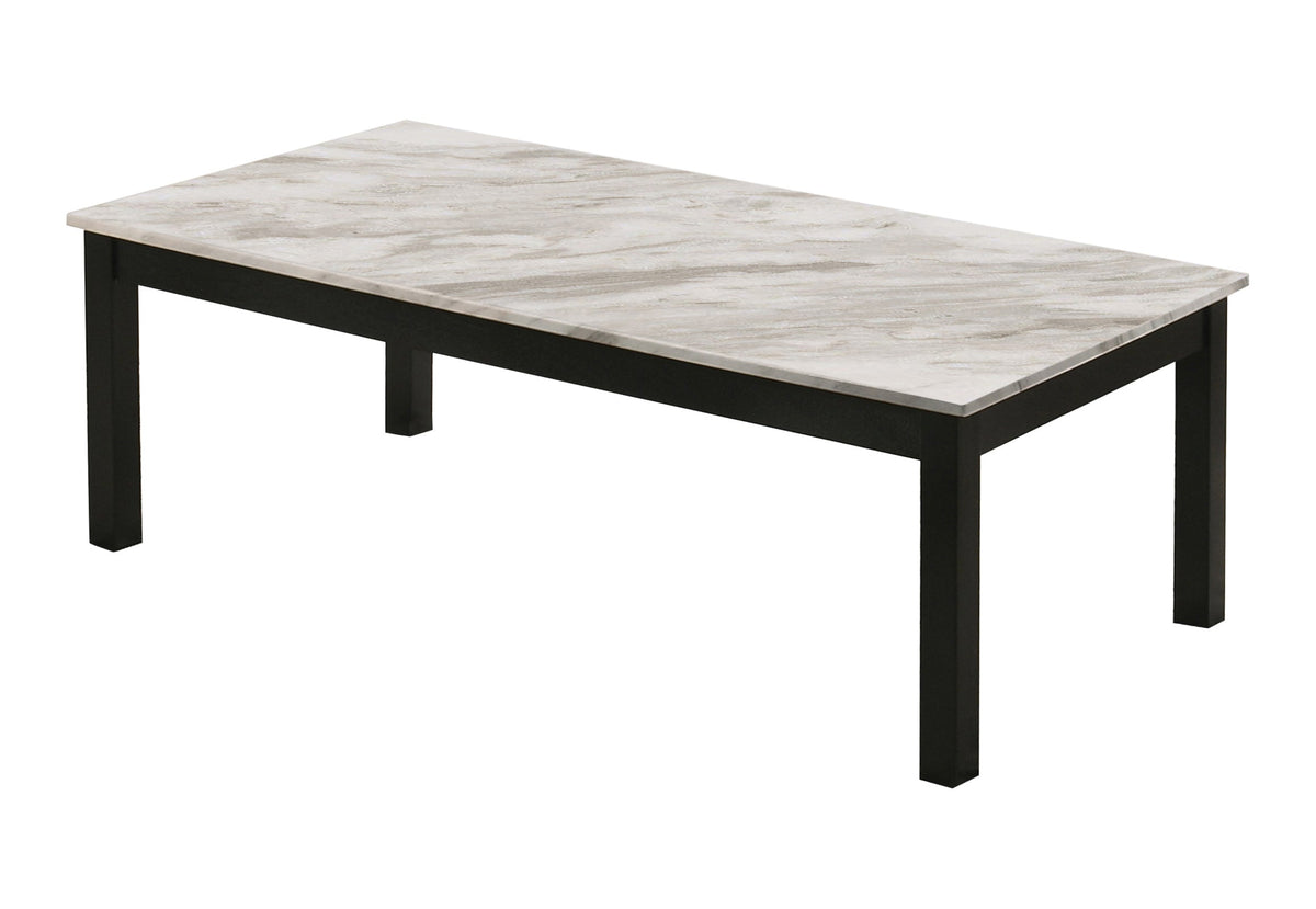 Bates Faux Marble 3-piece Occasional Table Set White and Black