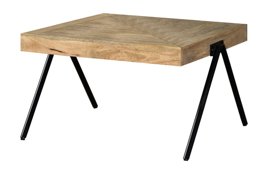 Avery Rectangular Coffee Table with Metal Legs Natural and Black