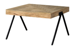 Avery Rectangular Coffee Table with Metal Legs Natural and Black