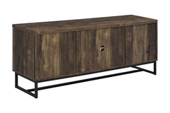 Myles 2-door TV Console with Adjustable Shelves Rustic Oak Herringbone