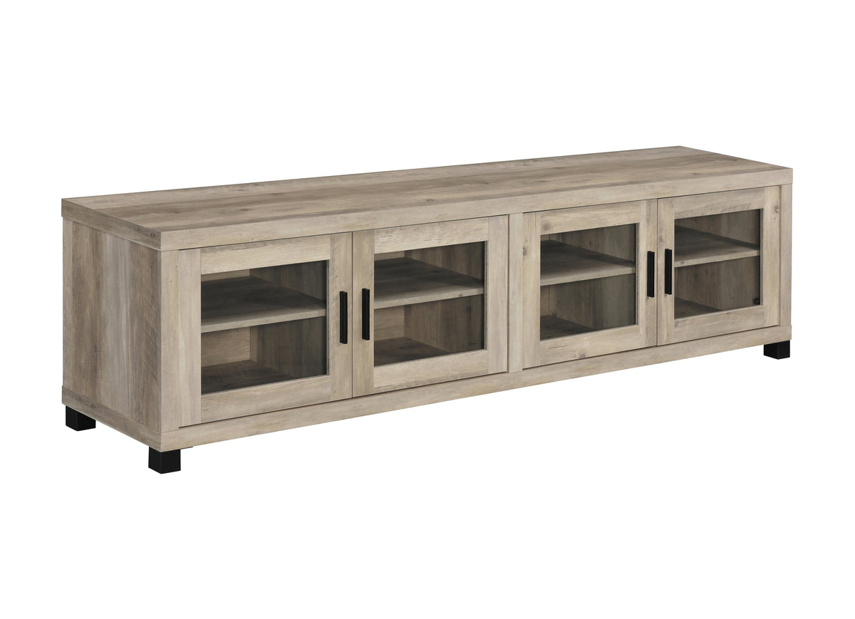 Sachin Rectangular TV Console with Glass Doors