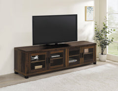 Sachin Rectangular TV Console with Glass Doors