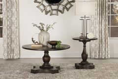 Morello Round End Table with Pedestal Base Coffee