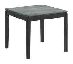 Mozzi Square End Table Faux Grey Marble and Black