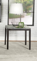 Mozzi Square End Table Faux Grey Marble and Black