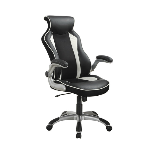 Dustin Adjustable Height Office Chair Black and Silver