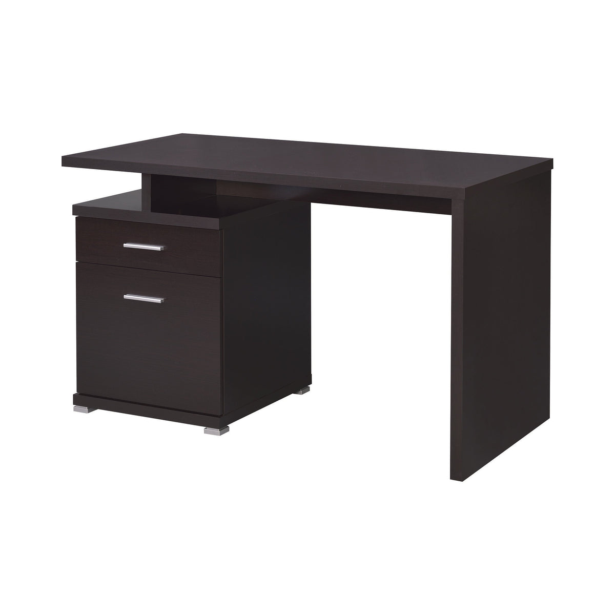 Irving 2-drawer Office Desk with Cabinet Cappuccino