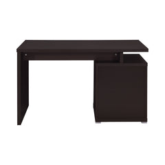 Irving 2-drawer Office Desk with Cabinet Cappuccino