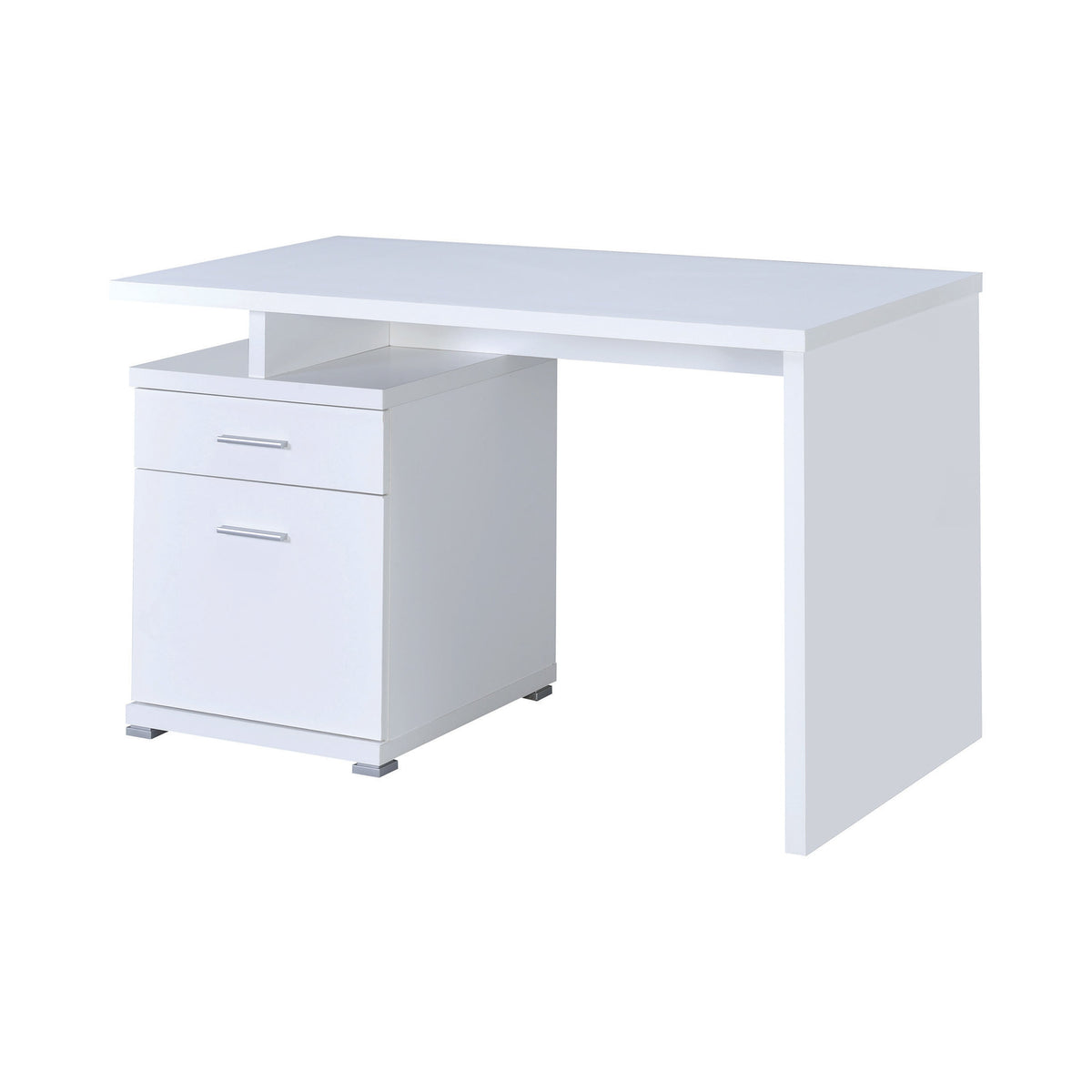 Irving 2-drawer Office Desk with Cabinet White