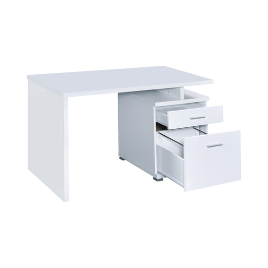 Irving 2-drawer Office Desk with Cabinet White