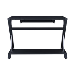 Mallet Computer Desk with Bottom Shelf Black