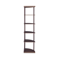 Bonwick 5-shelf Corner Bookshelf Cappuccino