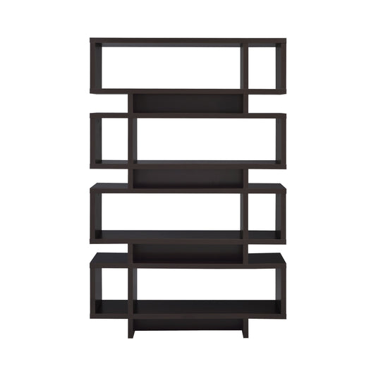 Reid 4-tier Open Back Bookcase Cappuccino