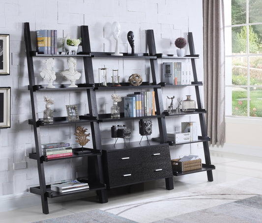 Colella 3-piece Storage Ladder Bookcase Set Cappuccino