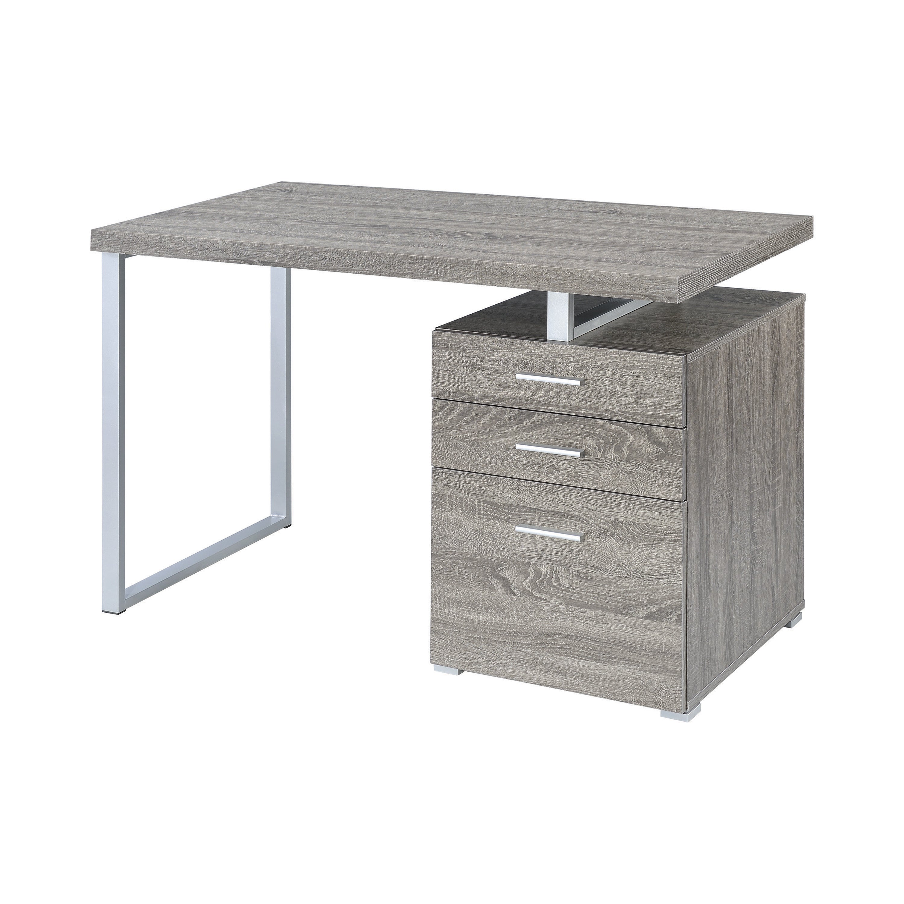 Brennan 3-drawer Office Desk Weathered Grey