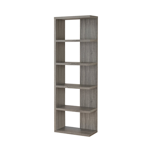 Harrison 5-tier Bookcase Weathered Grey