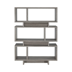 Reid 3-tier Geometric Bookcase Weathered Grey