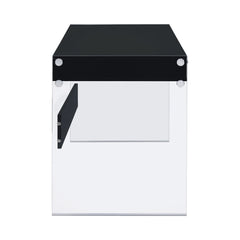 Dobrev 2-drawer Writing Desk Glossy Black and Clear