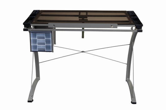 Melo Drafting Desk with 3-drawer Champagne