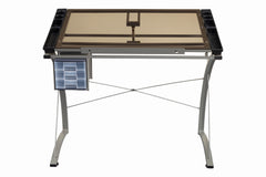 Melo Drafting Desk with 3-drawer Champagne