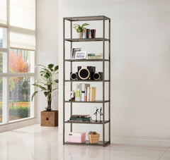 Kate 6-shelf Bookcase Black Nickel