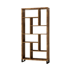 Delwin 10-shelf Bookcase Antique Nutmeg