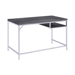 Kravitz Rectangular Writing Desk Weathered Grey and Chrome