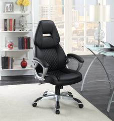 Bruce Adjustable Height Office Chair Black and Silver