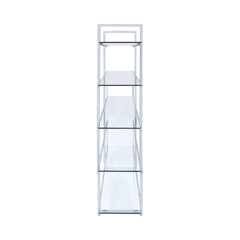 5-shelf Bookcase Chrome and Clear