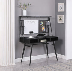 Jessie Writing Desk with USB Ports Black and Gunmetal