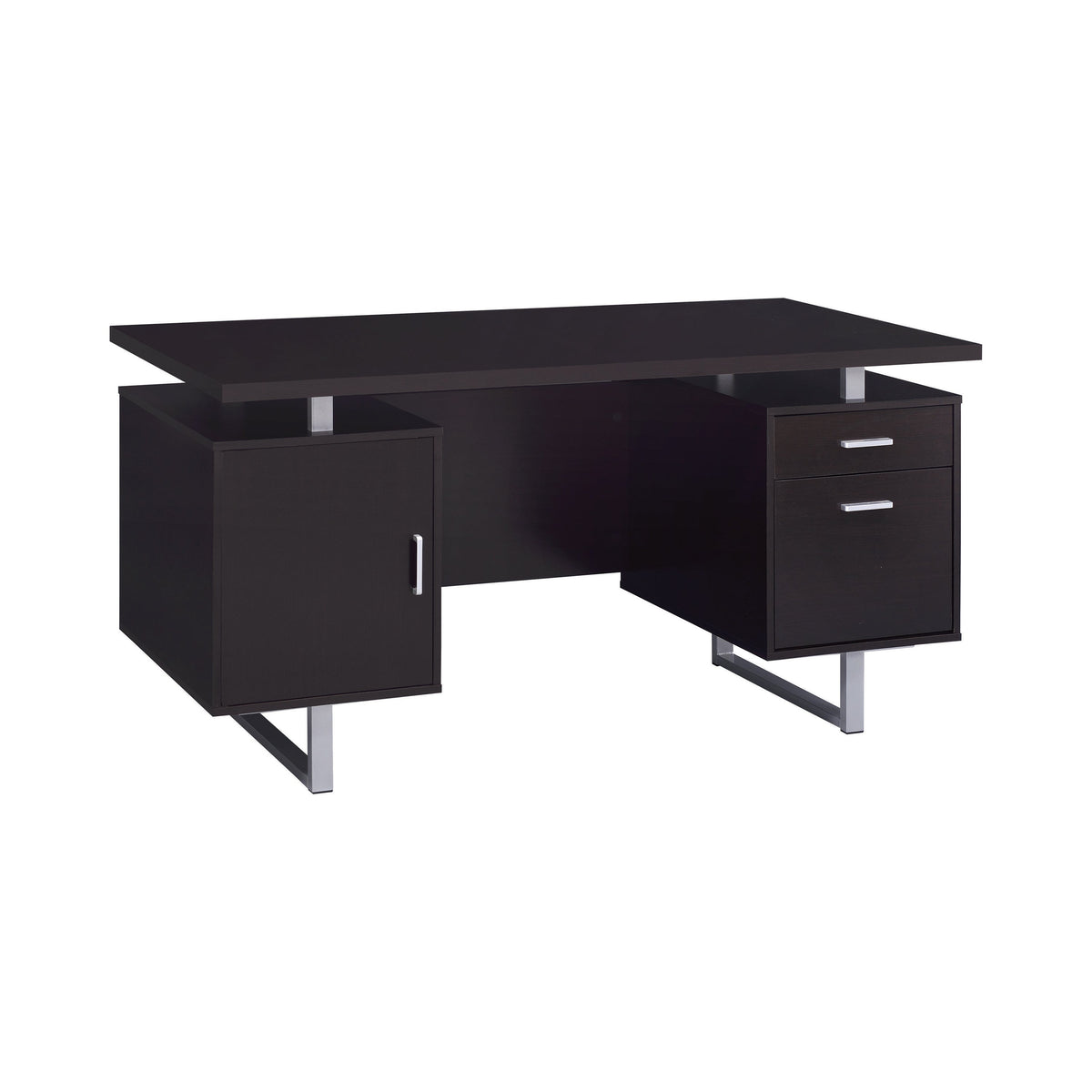 Lawtey Rectangular Storage Office Desk Cappuccino