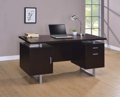 Lawtey Rectangular Storage Office Desk Cappuccino