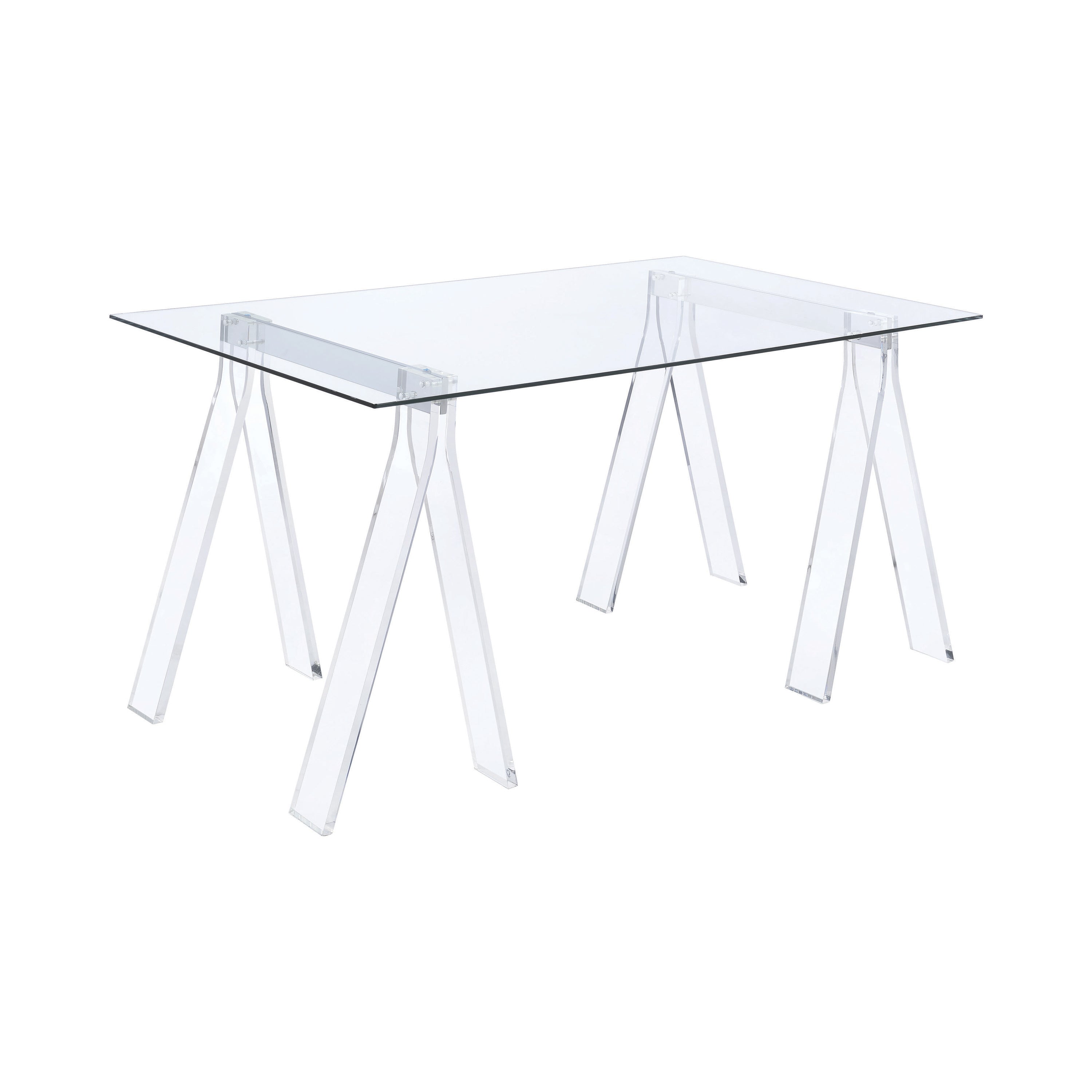 Amaturo Writing Desk with Glass Top Clear