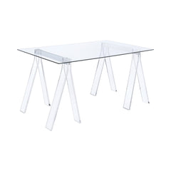 Amaturo Writing Desk with Glass Top Clear