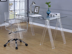 Amaturo Writing Desk with Glass Top Clear