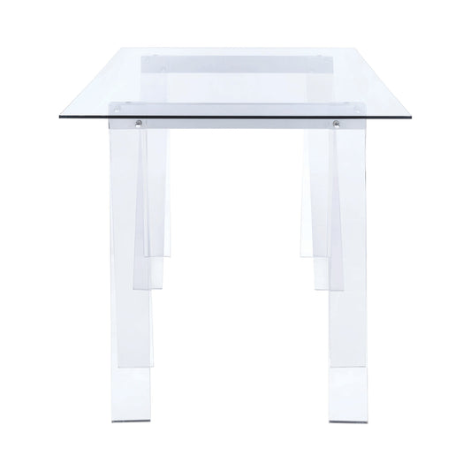 Amaturo Writing Desk with Glass Top Clear