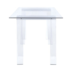 Amaturo Writing Desk with Glass Top Clear