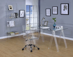 Amaturo Writing Desk with Glass Top Clear