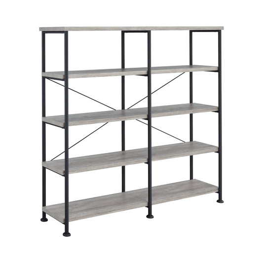 Analiese 4-shelf Open Bookcase Grey Driftwood