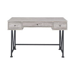 Analiese 3-drawer Writing Desk Grey Driftwood and Black