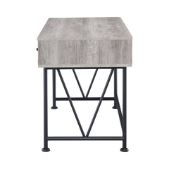 Analiese 3-drawer Writing Desk Grey Driftwood and Black