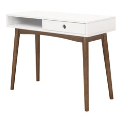 Bradenton 1-drawer Writing Desk White and Walnut