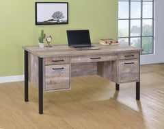 Samson 4-drawer Office Desk Weathered Oak