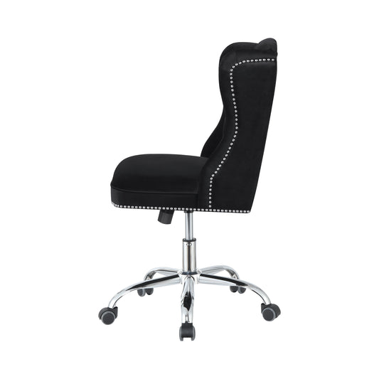 Julius Upholstered Tufted Office Chair Black and Chrome