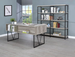 Analiese 4-drawer Writing Desk Grey Driftwood