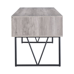 Analiese 4-drawer Writing Desk Grey Driftwood