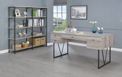 Analiese 4-drawer Writing Desk Grey Driftwood