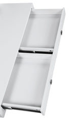 Gemma 2-drawer Writing Desk Glossy White and Chrome